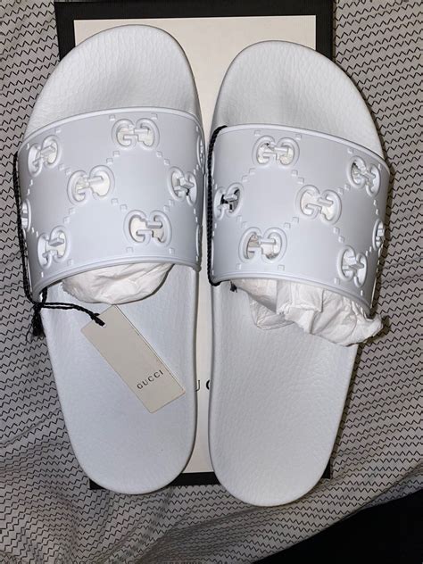 white gucci women's slides|Gucci slides women's nordstrom.